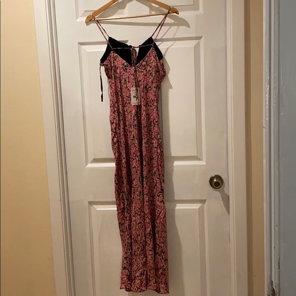 Free People Boho Bon Voyage Maxi Dress in black with bright pink florals - Picture 10 of 16
